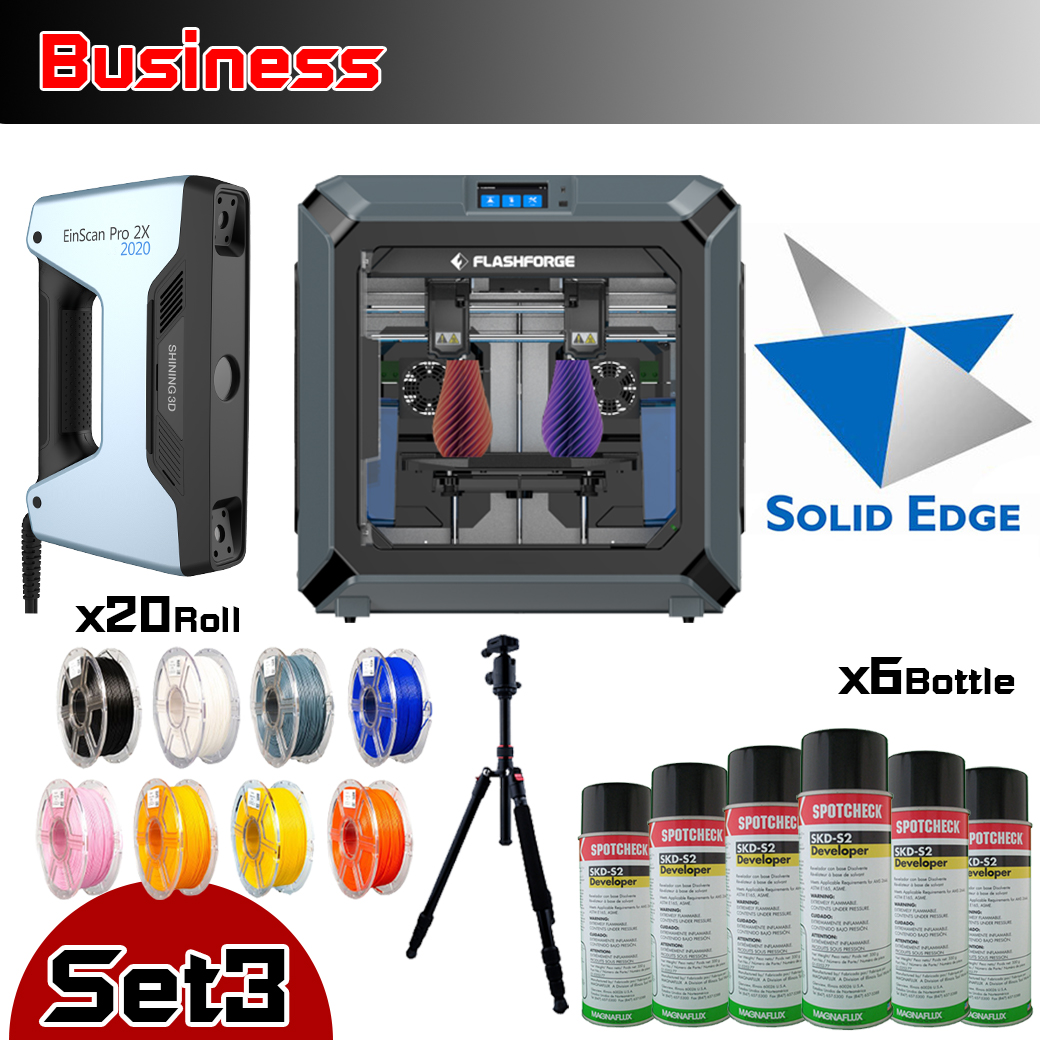 Business Set 3 : 3D Scaner /Solid Edge License/3D Printer FDM 2หัวอิสระ ชุดสุดคุ้มระดับมือโปร