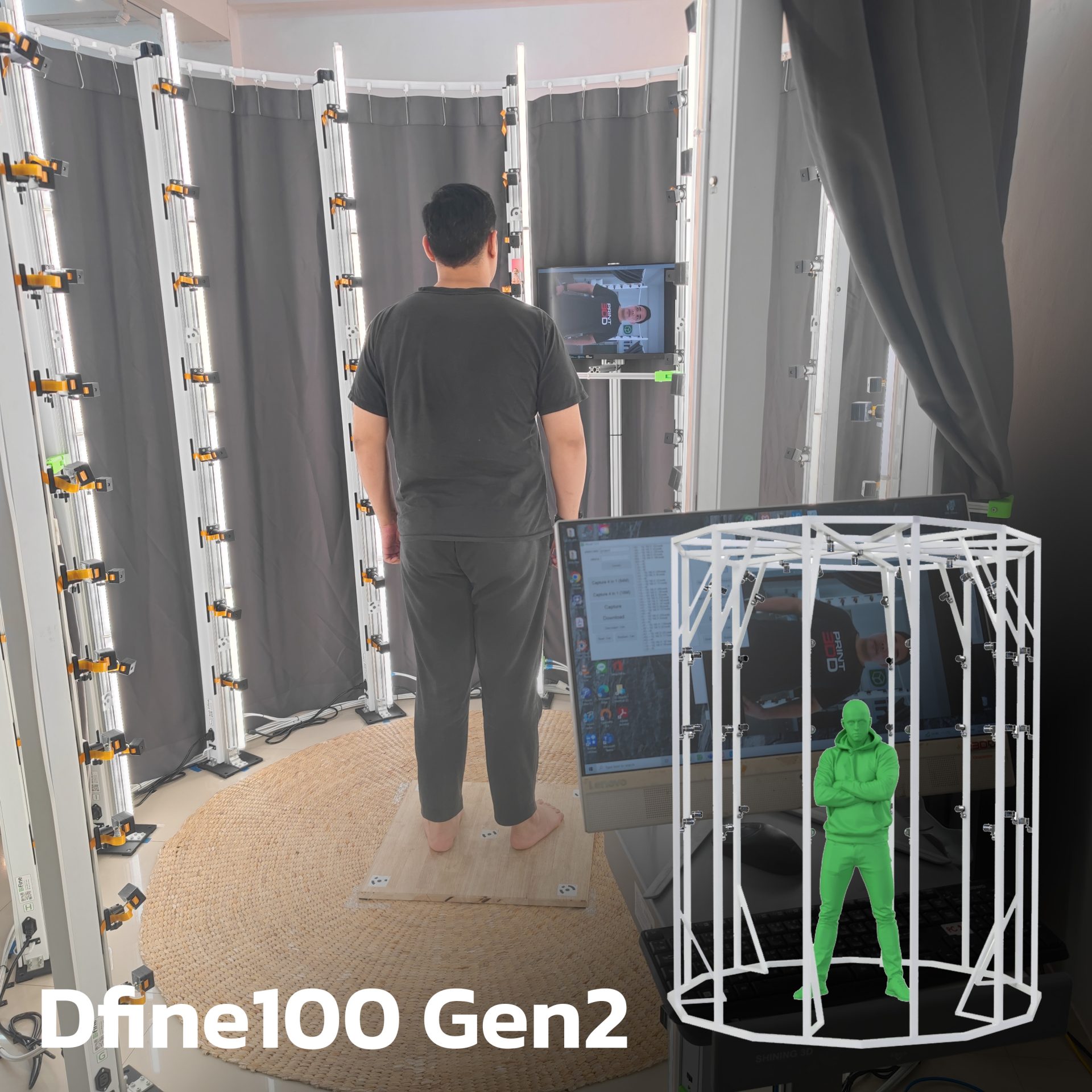 Dfine100 Gen2 Photogrammetry 3D Scanner System (กล้อง 100ตัว)