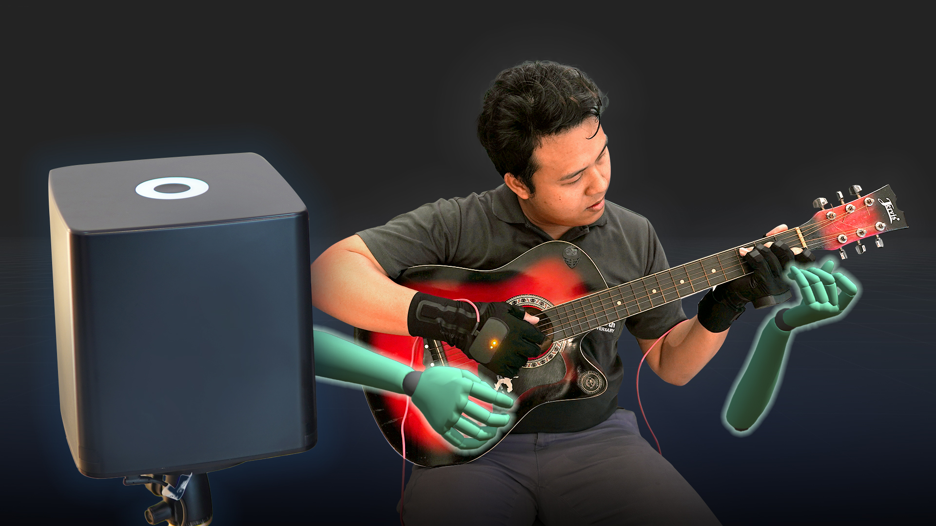 You are currently viewing แค่ถุงมือย่างเดียวก็บันทึก  Mocap ได้! โชว์เล่นกีตาร์ผ่าน Rokoko Smart Gloves & Rokoko Coil Pro